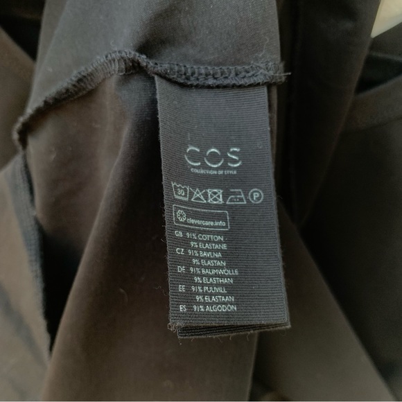 COS size Small Black T Shirt Shift Dress Short Sleeve Stretch Jersey Drop Back - Picture 10 of 10